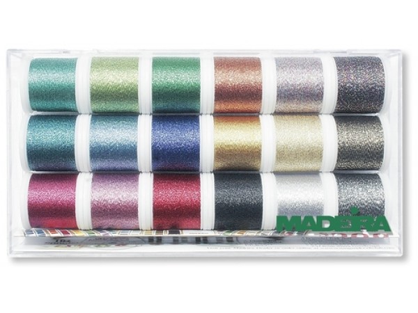 Set ata de brodat Metalic Sparkling 18 culori MADEIRA 8020 