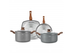 Set vase marmorate,antiaderente,din aluminiu turnat sub presiune Zass Gourmet ZG-ACS 05